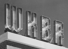 detail of WKBR's neon sign